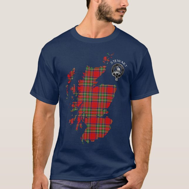 Clan Stewart | T-shirt Stuart Map & Crest (Devant)