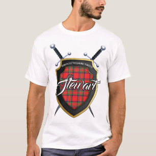 Clan Stewart Tartan Scottish Shield T-Shirt