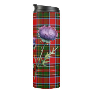Clan Stewart Tartan & Scottish Thistle Travel Mug