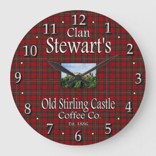 Clan Stewart's Old Stirling Castle Coffee Co. Large Clock