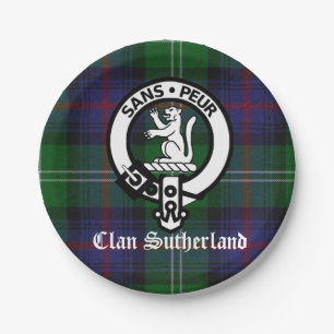 Clan Sutherland Crest & Tartan Paper Plate