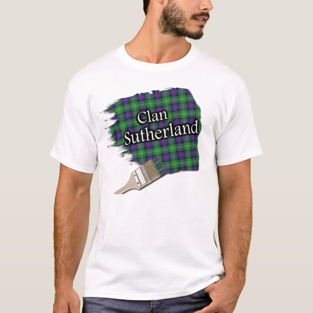 Clan Sutherland Scottish Tartan Paint Shirt (Front)