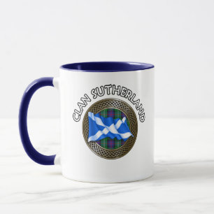 Clan Sutherland Tartan Knot & Flag Mug