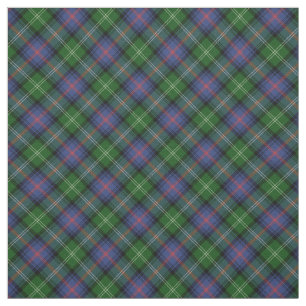 Clan Sutherland Tartan - small diagonal pattern Fabric