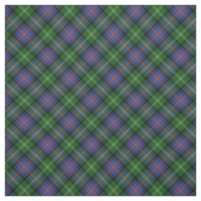 Clan Sutherland Tartan - small diagonal pattern Fabric (Swatch)