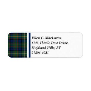 Clan tartan écossais bleu et vert de MacLaren
