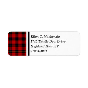 Clan tartan écossais rouge et noir de Wallace
