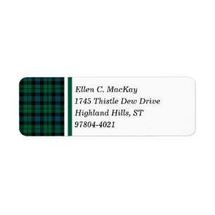 Clan tartan écossais vert et bleu de MacKay