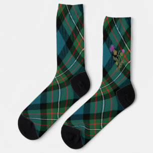 clan tartan sock with thistle Crew Socks