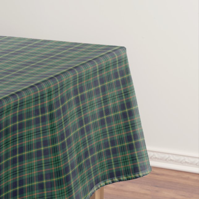 Clan Taylor Light Green and Navy Scottish Tartan Tablecloth (In Situ)
