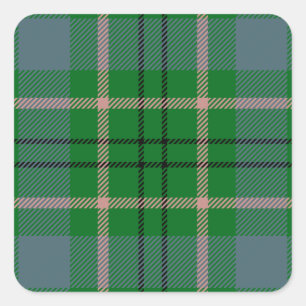 Clan Taylor Tartan Square Sticker