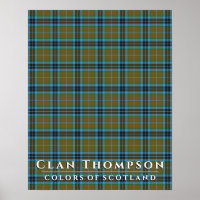 Clan Thompson Colors Scotland Blue Brown Tartan