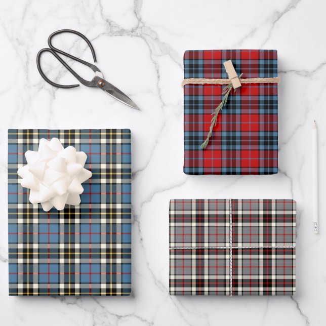 Clan Thompson Tartan Variations Wrapping Paper Sheet (Front)