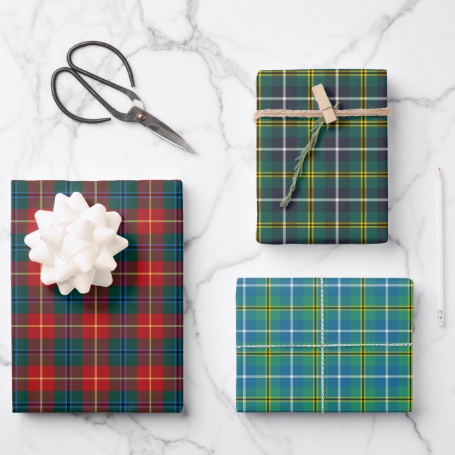 Clan Turnbull Tartan Variations Wrapping Paper Sheet (Front)