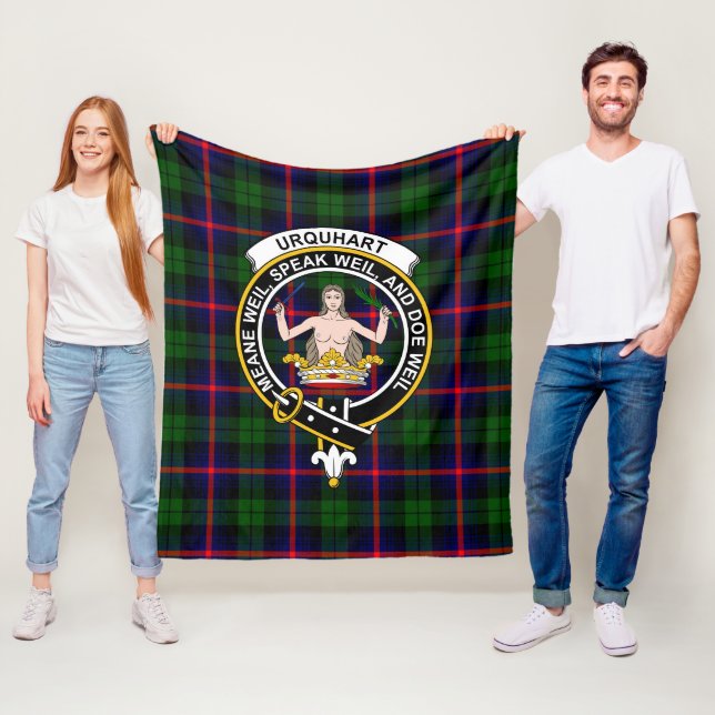 Clan Urquhart Modern Tartan Plaid Fleece Blanket (In Situ)