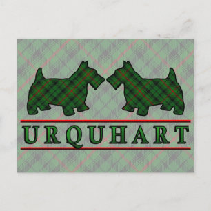 Clan Urquhart Tartan Scottie Dogs Postcard