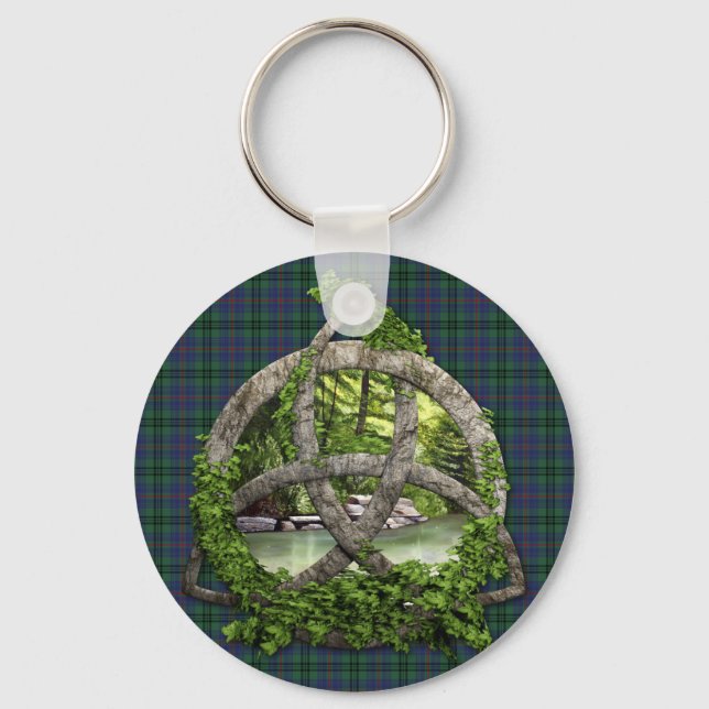 Clan Walker Tartan Celtic Trinity Keychain (Front)