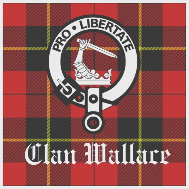 Clan Wallace Crest Badge and Tartan  (Front)