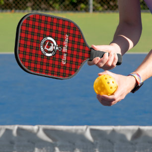 Clan Wallace Crest Badge and Tartan  Pickleball Paddle