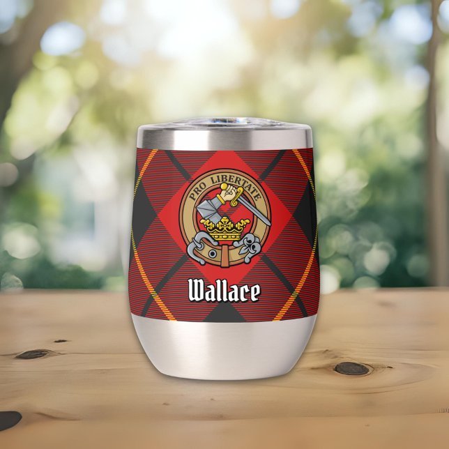 Clan Wallace Crest over Tartan (Creator Uploaded)