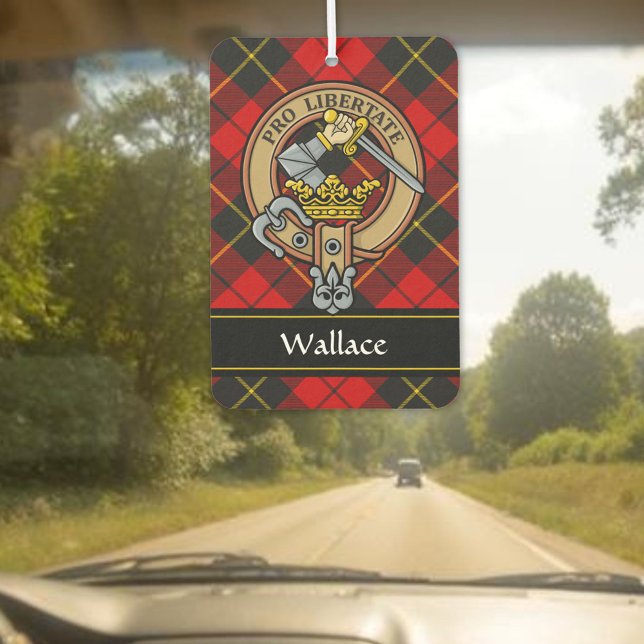 Clan Wallace Crest over Tartan Air Freshener (Creator Uploaded)