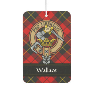 Clan Wallace Crest over Tartan Air Freshener
