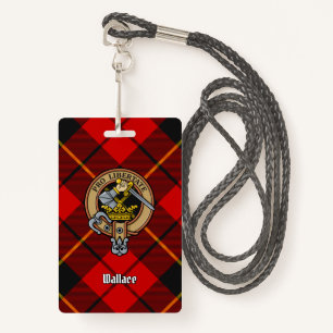 Clan Wallace Crest over Tartan Badge