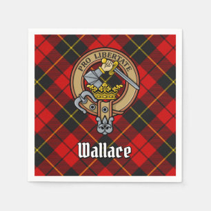 Clan Wallace Crest over Tartan Napkin