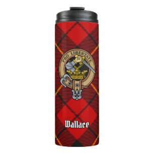 Clan Wallace Crest over Tartan Thermal Tumbler