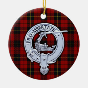 Clan Wallace Crest & Tartan Ceramic Ornament