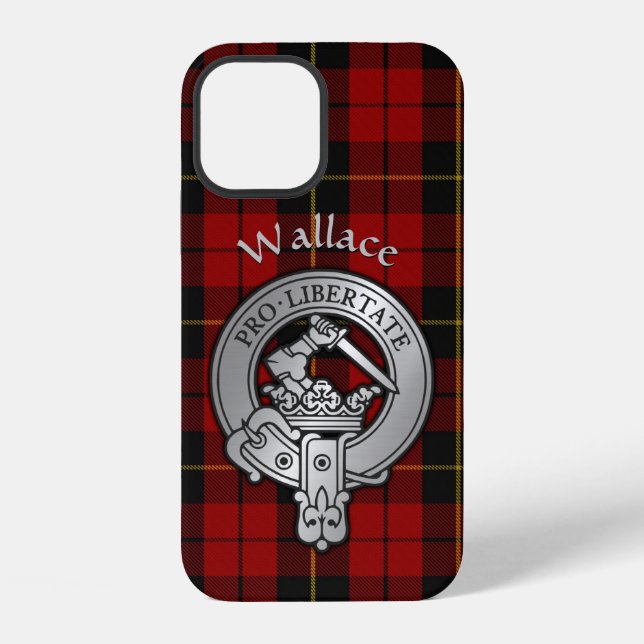 Clan Wallace Crest & Tartan iPhone Case (Back)