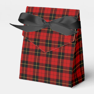 Clan Wallace Red and Black Scottish Tartan Favor Box
