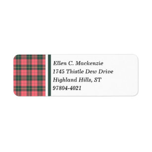 Clan Wallace rose et vert foncé Tartan Patiné