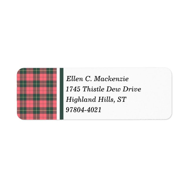 Clan Wallace rose et vert foncé Tartan Patiné (Devant)
