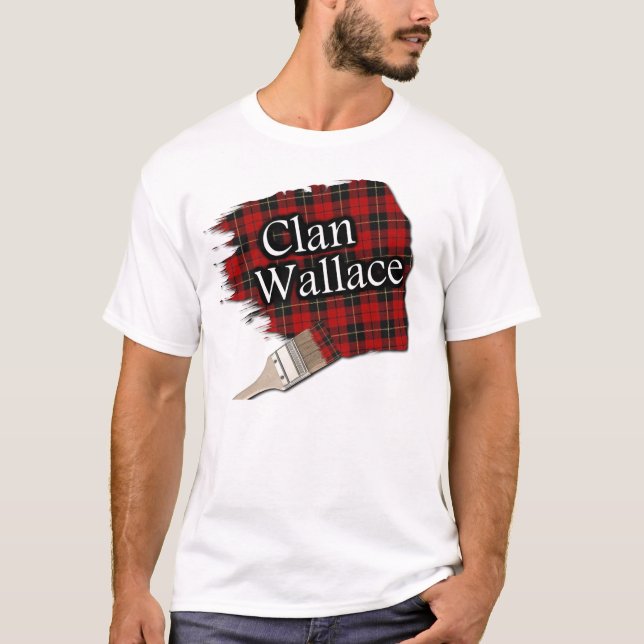 Clan Wallace Scottish Tartan Paint Shirt (Front)