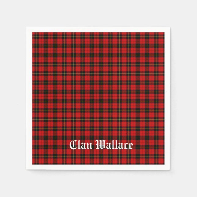 Clan Wallace Tartan and Text Napkin (Front)