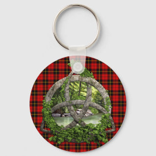 Clan Wallace Tartan Celtic Trinity Keychain