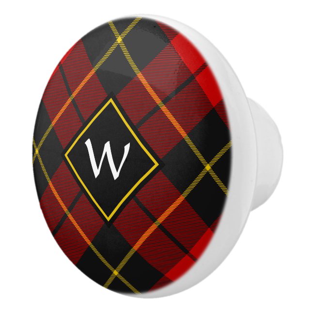 Clan Wallace Tartan Ceramic Knob (Right)
