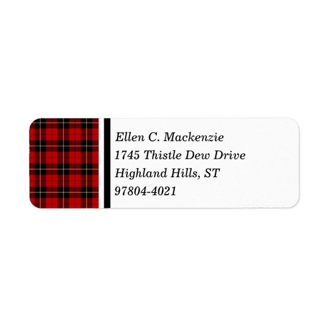 Clan Wallace Tartan écossais rouge et noir (Devant)