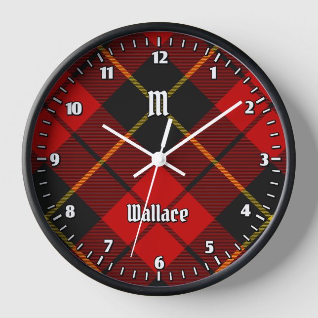 Clan Wallace Tartan Large Clock (Front)