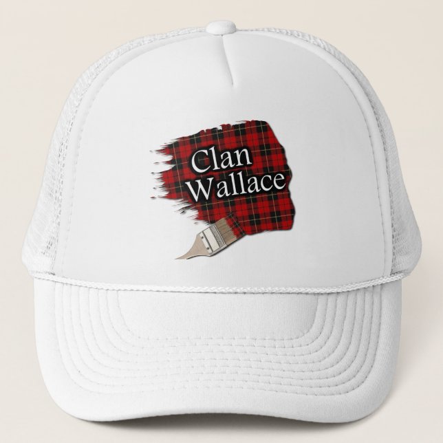Clan Wallace Tartan Paint Brush Cap (Front)