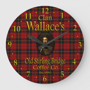 Clan Wallace's Old Stirling Bridge Coffee Co. Large Clock