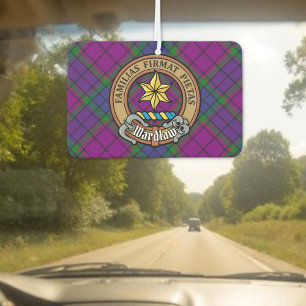 Clan Wardlaw Crest over Tartan Air Freshener