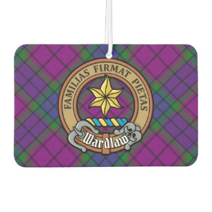 Clan Wardlaw Crest over Tartan Air Freshener