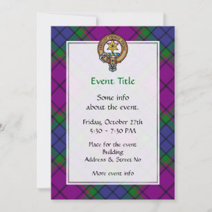 Clan Wardlaw Crest over Tartan Invitation