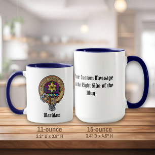 Clan Wardlaw Crest over Tartan Mug