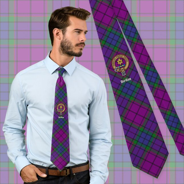 Clan Wardlaw Crest over Tartan Tie (Creator Uploaded)