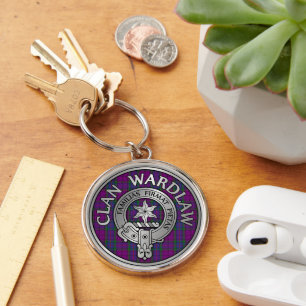 Clan Wardlaw Crest & Tartan Keychain