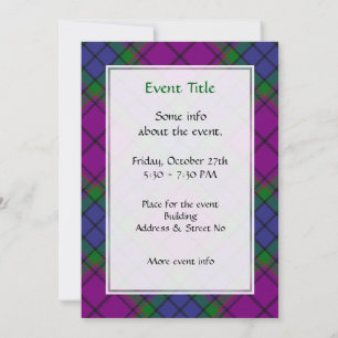 Clan Wardlaw Tartan Invitation