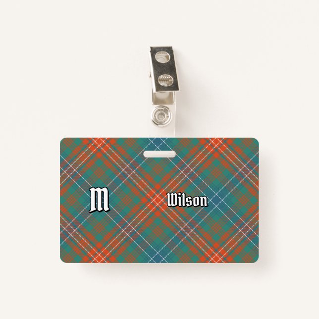 Clan Wilson Ancient Tartan Badge (Front with Clip)